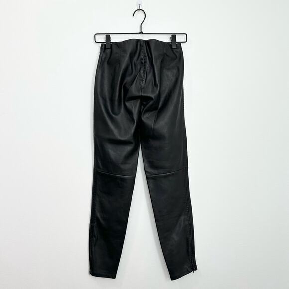 Free People Lana Vegan Leather Leggings Black Side Zipper Zip Ankle 2 - Picture 3 of 11